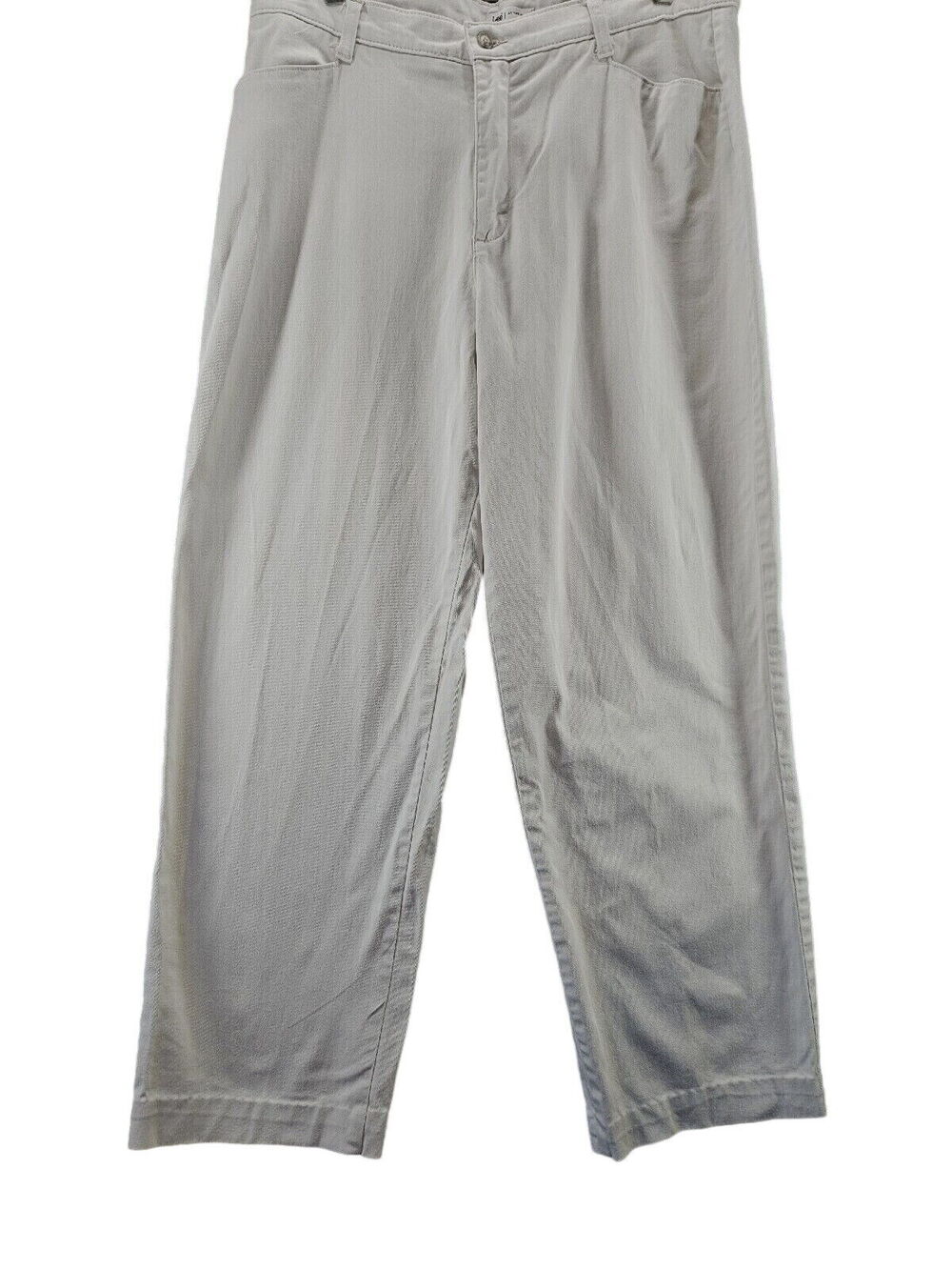 Lee Womens Pants Beige Size 16 Medium Cotton Blend Button Zip Close Stretch